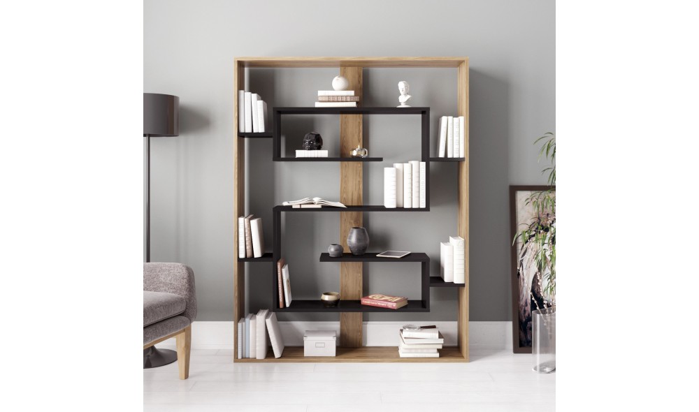 Raft pentru carti, Esteban, NegruStejar, 120 x 156 x 22 cm