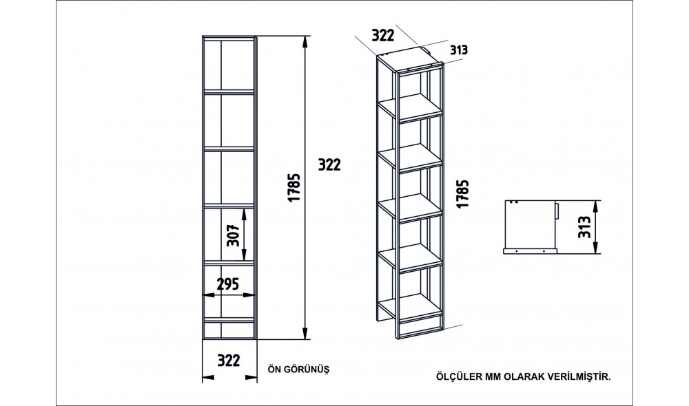 Raft pentru carti, Polka, AurNegru, 32 x 179 x 31 cm