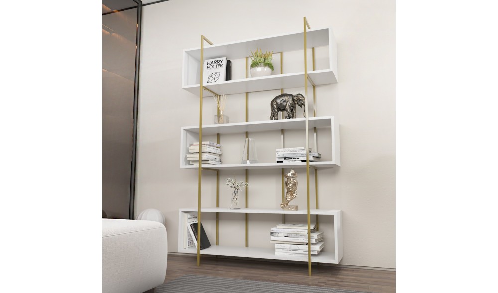 Raft pentru carti, Bruti, AlbAur, 120 x 180 x 30 cm