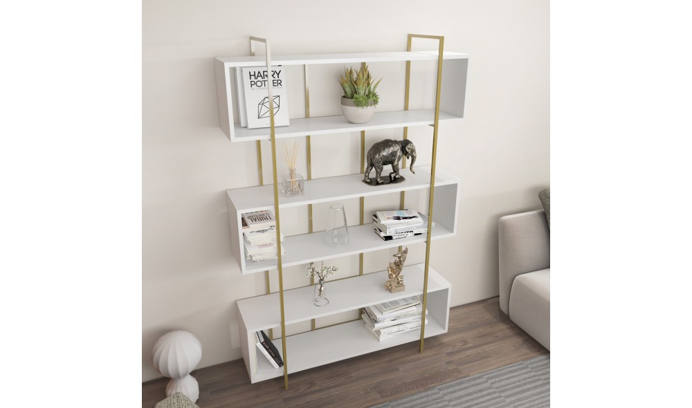 Raft pentru carti, Bruti, AlbAur, 120 x 180 x 30 cm