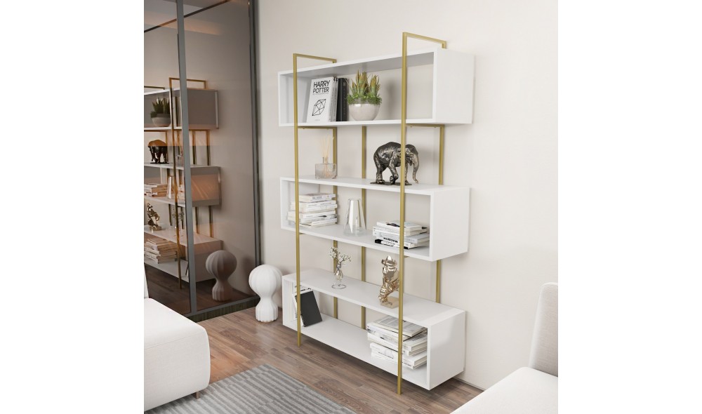 Raft pentru carti, Bruti, AlbAur, 120 x 180 x 30 cm