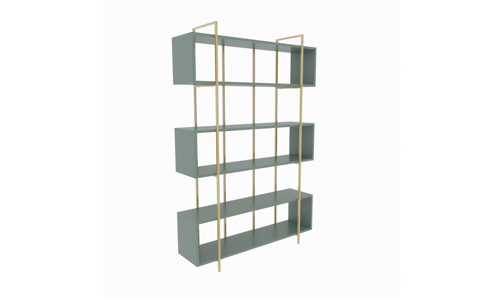 Raft pentru carti, Bruti, VerdeAur, 120 x 180 x 30 cm