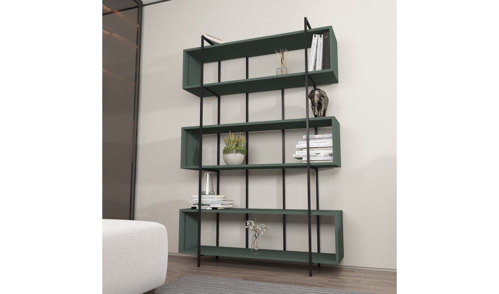 Raft pentru carti, Bruti, VerdeNegru, 120 x 180 x 30 cm