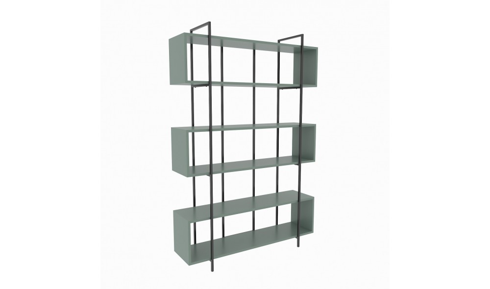 Raft pentru carti, Bruti, VerdeNegru, 120 x 180 x 30 cm