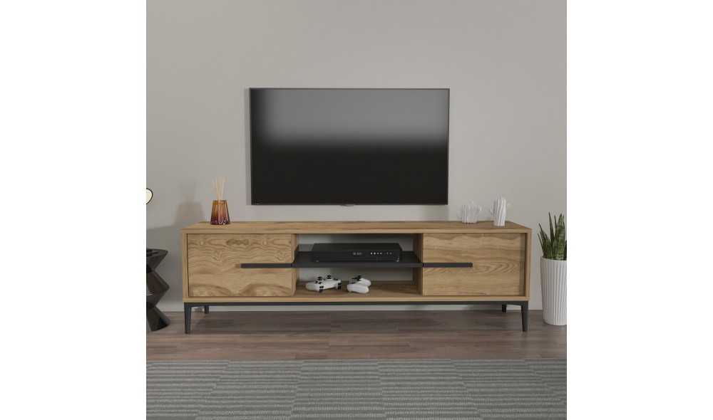 Suport TV, Eslem, StejarNegru, 120 x 44 x 30 cm