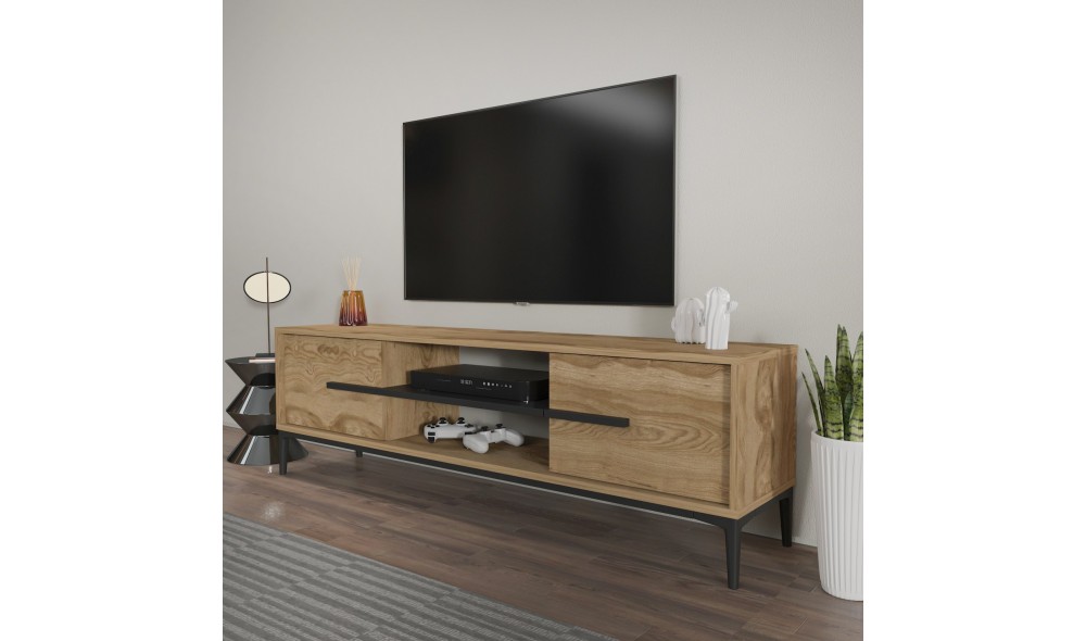 Suport TV, Eslem, StejarNegru, 120 x 44 x 30 cm