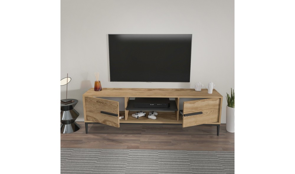 Suport TV, Eslem, StejarNegru, 120 x 44 x 30 cm