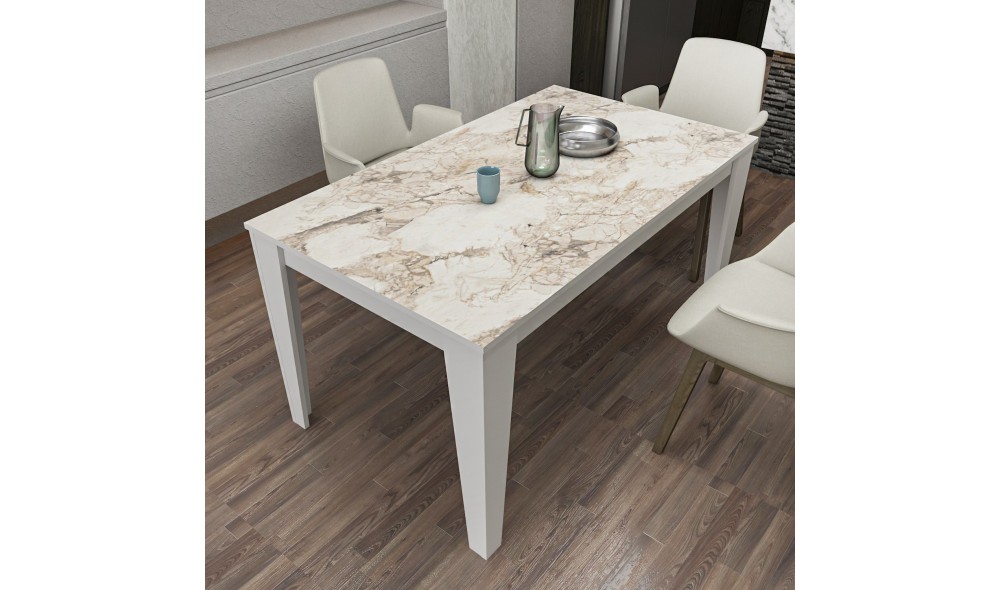 Masa de sufragerie, Bud, Alb, 145 x 75 x 85 cm