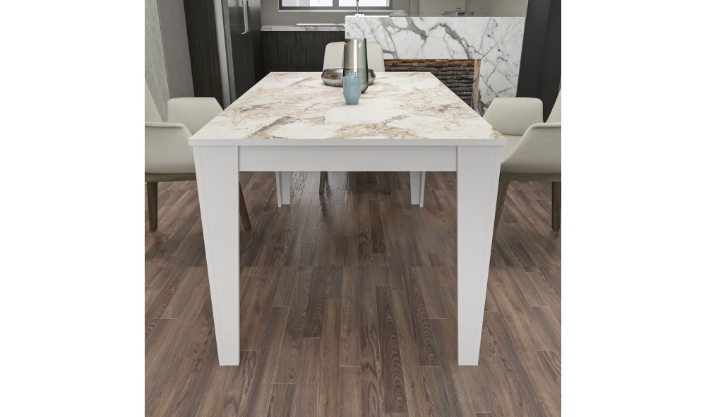 Masa de sufragerie, Bud, Alb, 145 x 75 x 85 cm