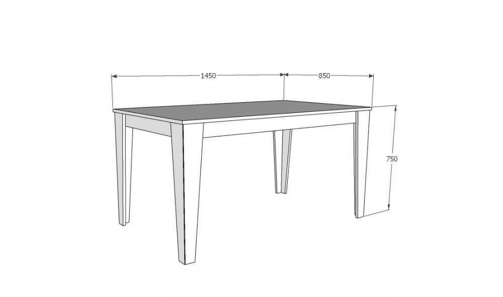 Masa de sufragerie, Bud, Alb, 145 x 75 x 85 cm
