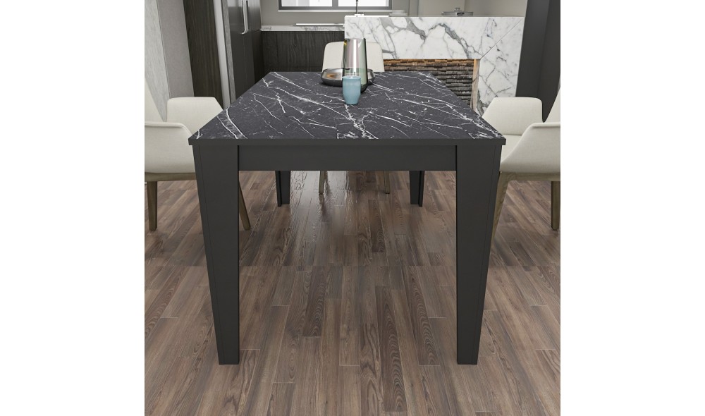 Masa de sufragerie, Bud, NegruMarmura, 145 x 75 x 85 cm