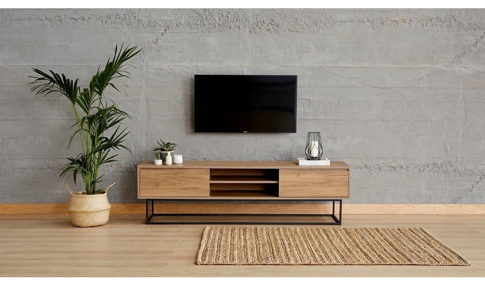 Suport TV, Laxus 180, NucNegru, 180 x 50 x 40 cm