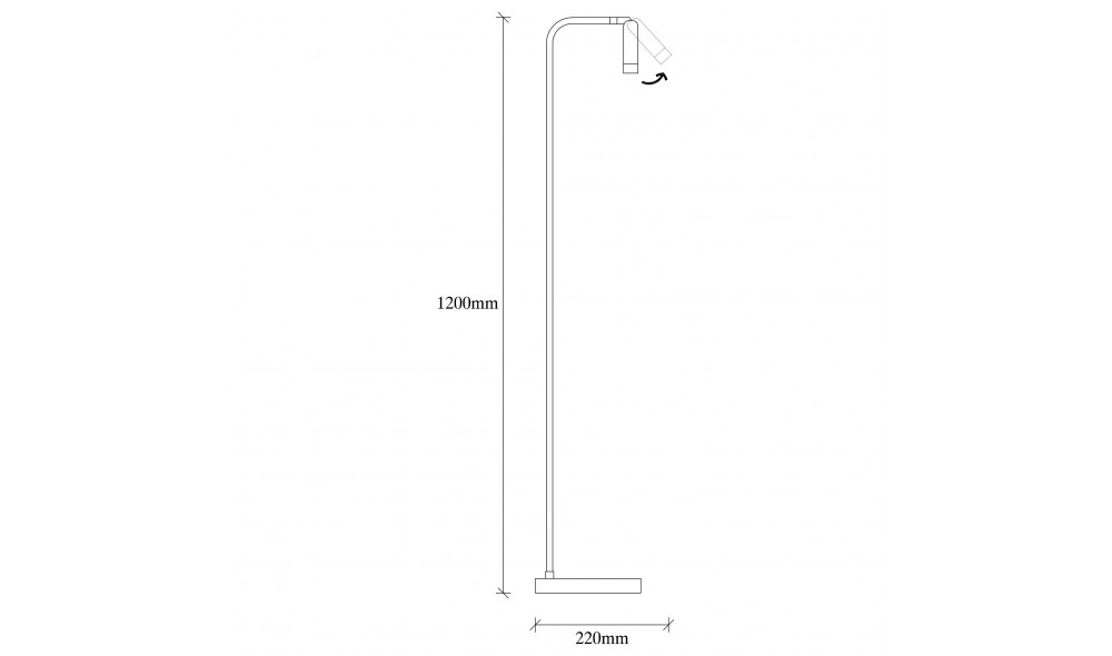 Lampa de podea Ugur - 6051 22 x 120 x 22 cm