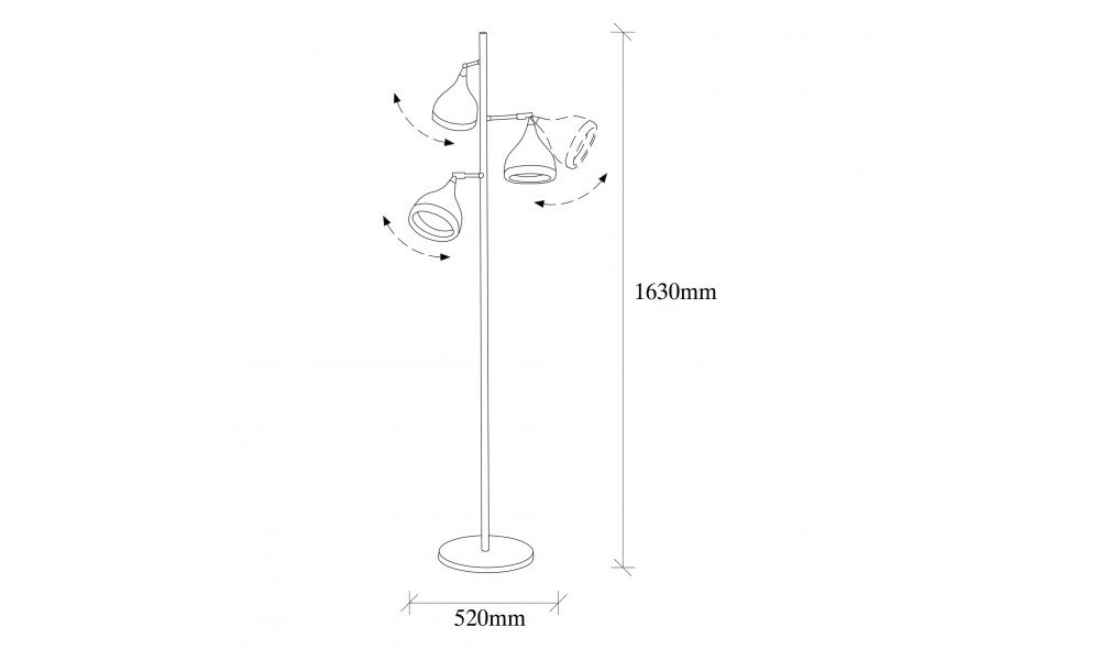 Lampa de podea Yildo - 7021 52 x 163 x 52 cm