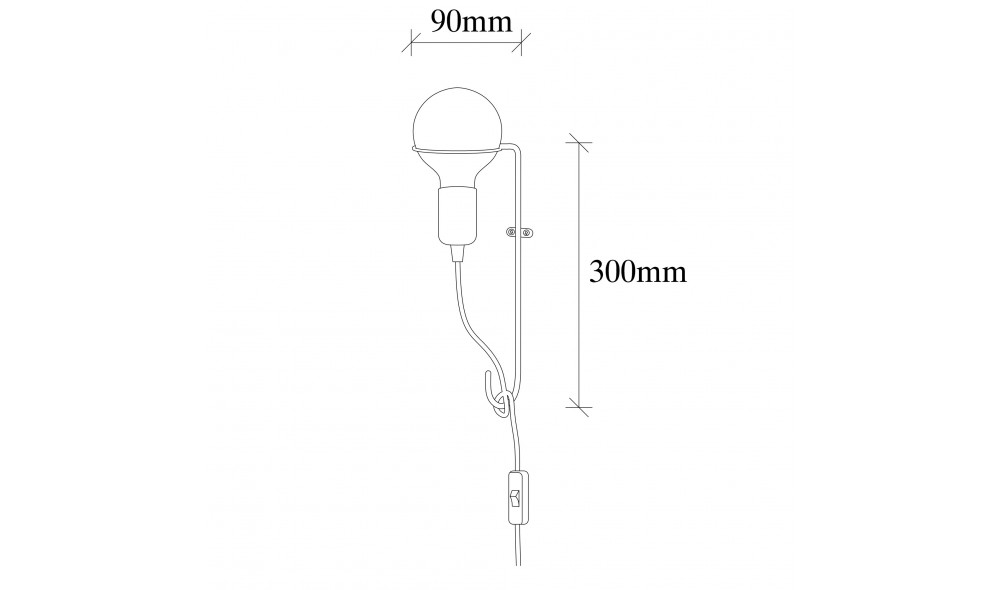 Lampa de perete Pota - 3661 15 x 30 x 9 cm