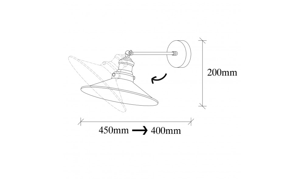 Lampa de perete Saglam - 3741 40 x 20 x 25 cm