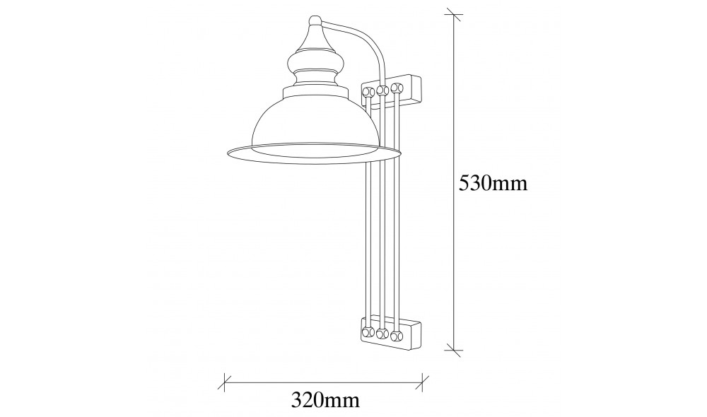 Lampa de perete Saglam - 3743 32 x 53 x 28 cm