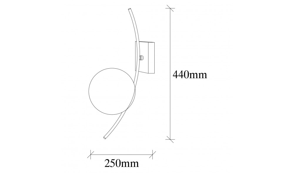 Lampa de perete Hilal - 3821 25 x 44 x 15 cm