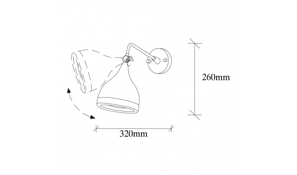 Lampa de perete 7031, 32 x 26 x 14 cm