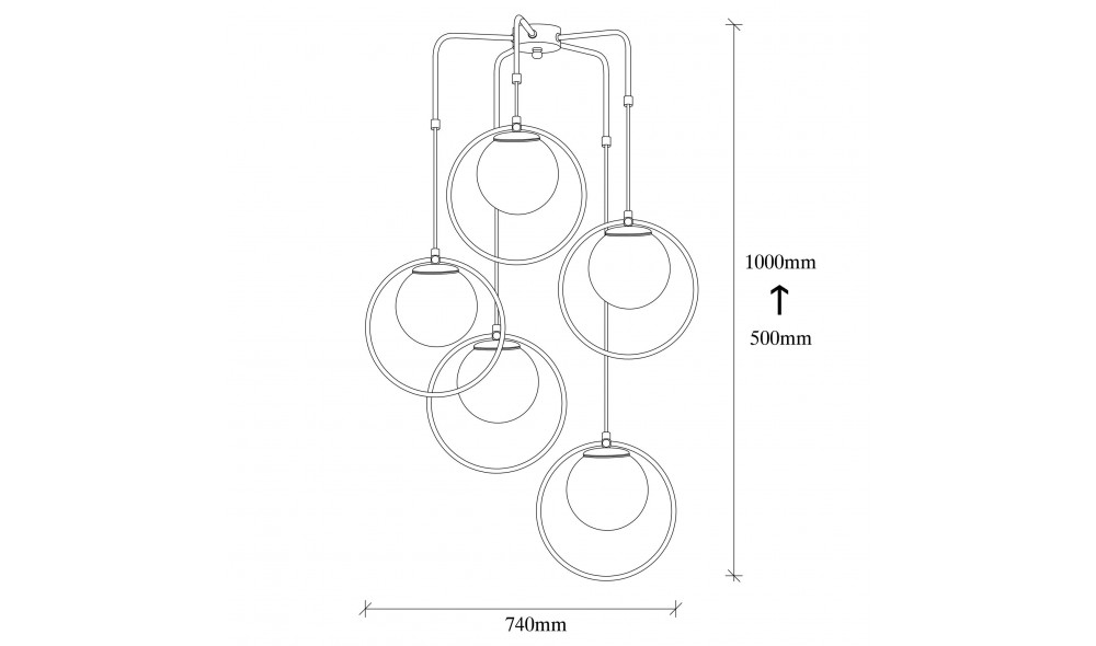 Candelabru Dolunay - 4511 74 x 103 x 74 cm