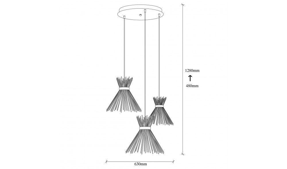 Candelabru Kirpi - 3085 63 x 128 x 30 cm