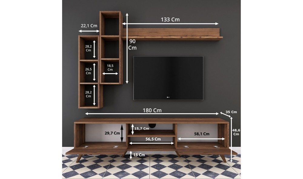 Unitate TV M16 - 262 180 x 48 x 35 cm