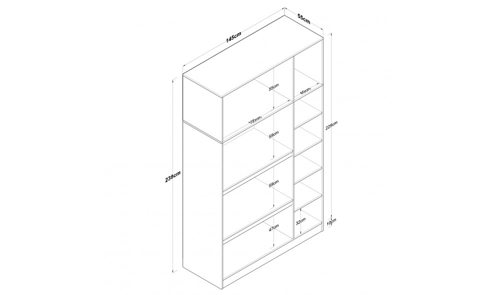 Dulap pentru haine BA104 - 1989 145 x 239 x 55 cm