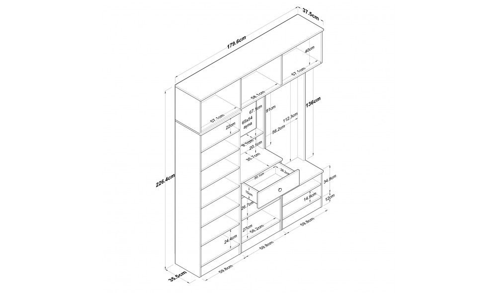 Sala Stand EA104 - 2421 179 x 226 x 37 cm