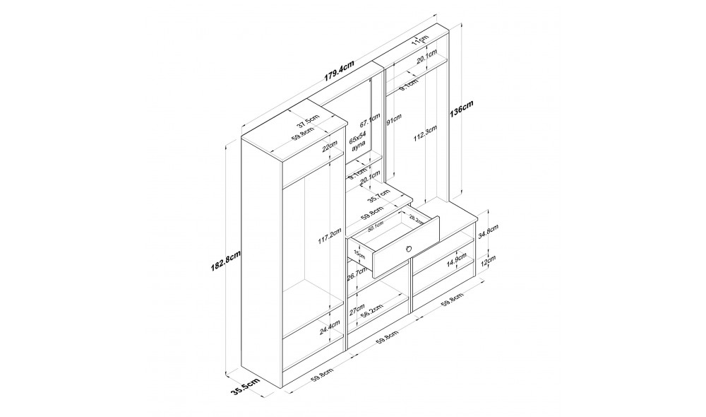 Sala Stand P6 - M3 - 2490 179 x 182 x 35 cm