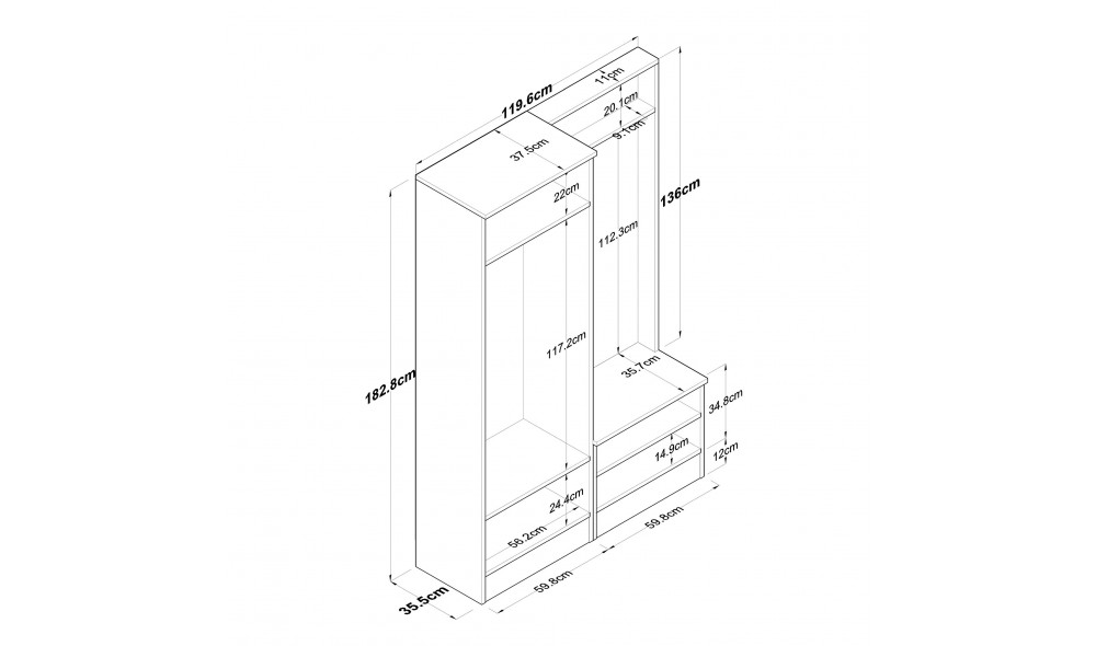 Sala Stand P6 - M5 - 2423 119 x 182 x 35 cm