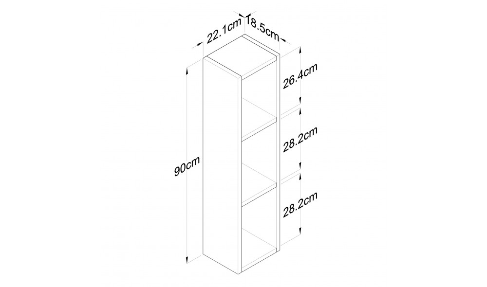 Raft de perete E3 - 224 22 x 90 x 18 cm