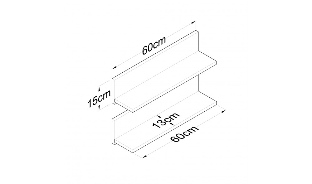 Raft de perete E18 - 1039 60 x 15 x 13 cm