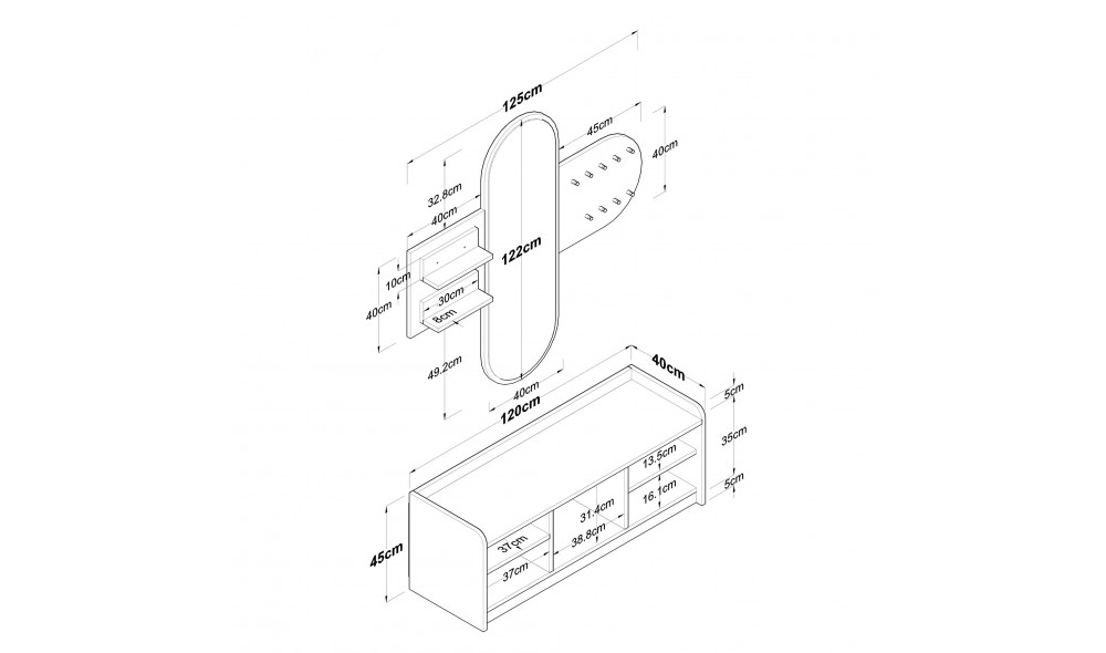 Sala Stand EE101 - 1983 - Nuc 120 x 45 x 40 cm