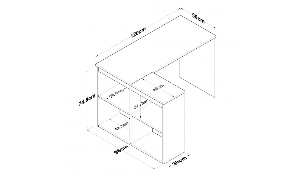 Birou de studiu HA113 - 2035 120 x 74 x 50 cm