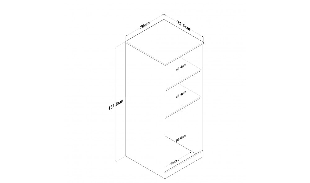 Dulap masina de spalat, KD109 - 3198, Alb, 70 x 182 x 73 cm