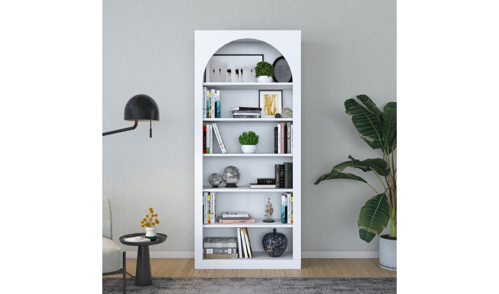 Raft pentru carti, HC116 - 3142, Alb, 80 x 180 x 32 cm