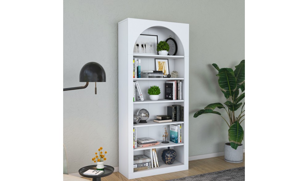 Raft pentru carti, HC116 - 3142, Alb, 80 x 180 x 32 cm