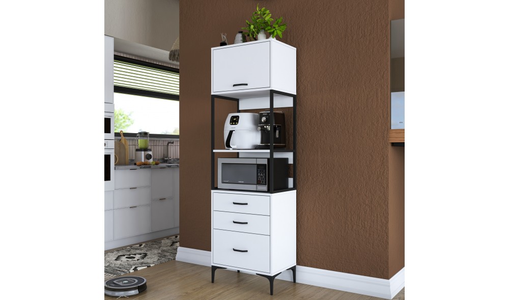 Dulap multifunctional, JE135 - 3101, Alb, 60 x 199 x 40 cm