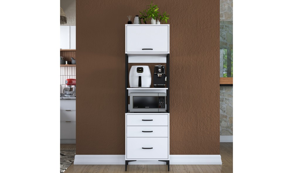 Dulap multifunctional, JE135 - 3101, Alb, 60 x 199 x 40 cm