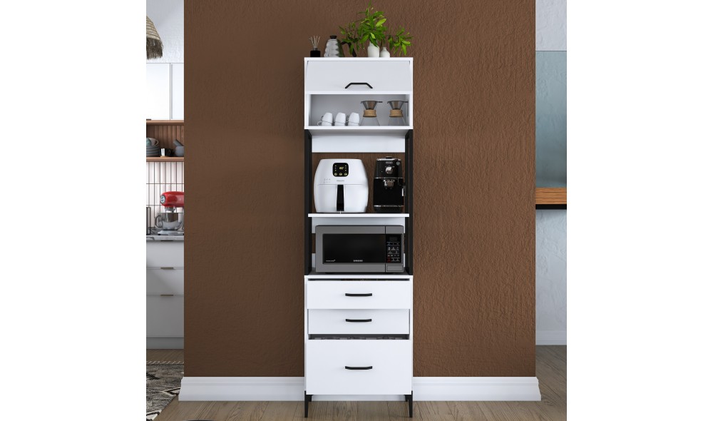 Dulap multifunctional, JE135 - 3101, Alb, 60 x 199 x 40 cm