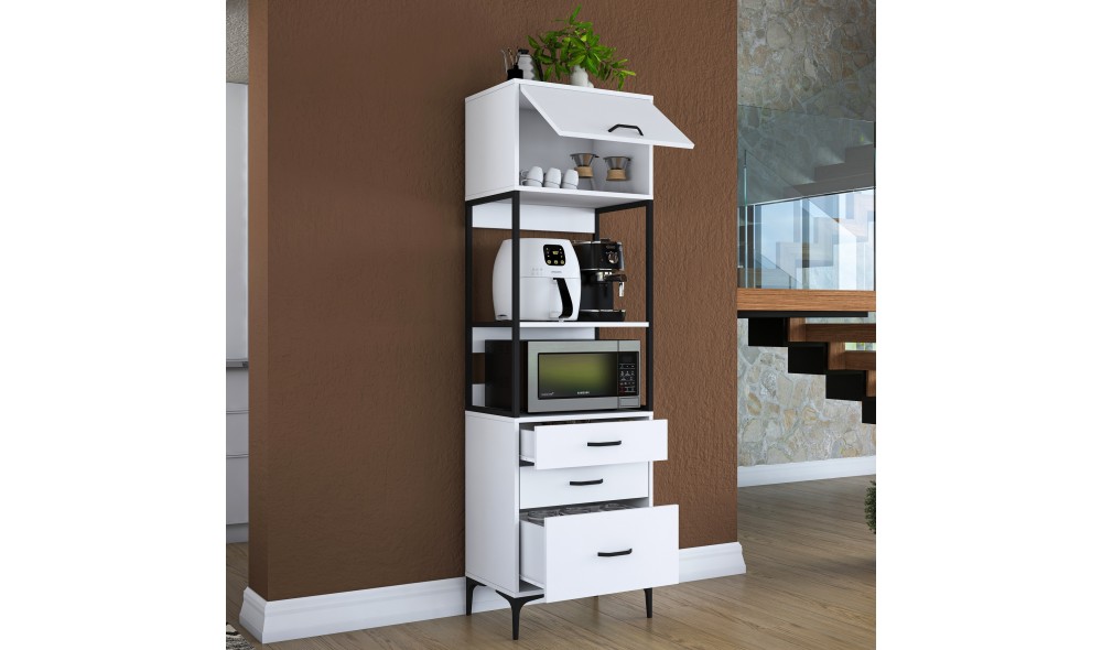 Dulap multifunctional, JE135 - 3101, Alb, 60 x 199 x 40 cm