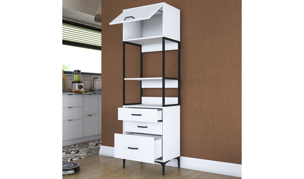 Dulap multifunctional, JE135 - 3101, Alb, 60 x 199 x 40 cm