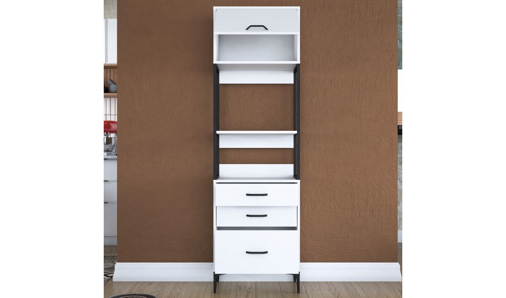 Dulap multifunctional, JE135 - 3101, Alb, 60 x 199 x 40 cm