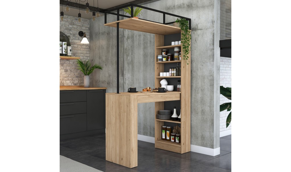 Masa de sufragerie, JA117 - 3173, Nuc de pereteNegru, 120 x 199 x 56 cm