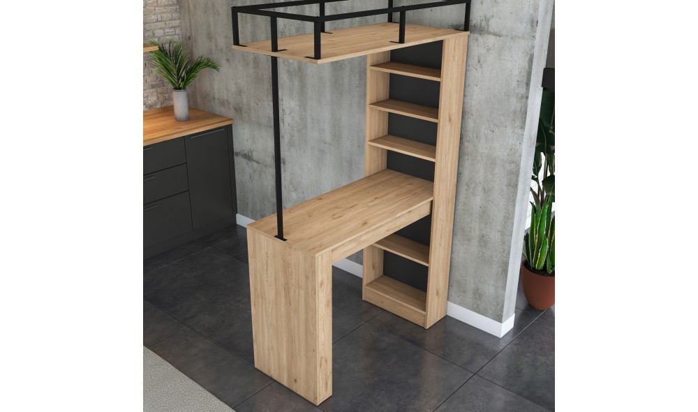 Masa de sufragerie, JA117 - 3173, Nuc de pereteNegru, 120 x 199 x 56 cm