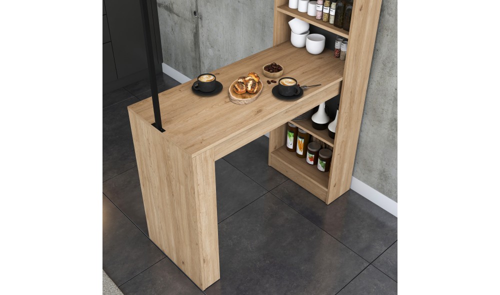 Masa de sufragerie, JA117 - 3173, Nuc de pereteNegru, 120 x 199 x 56 cm