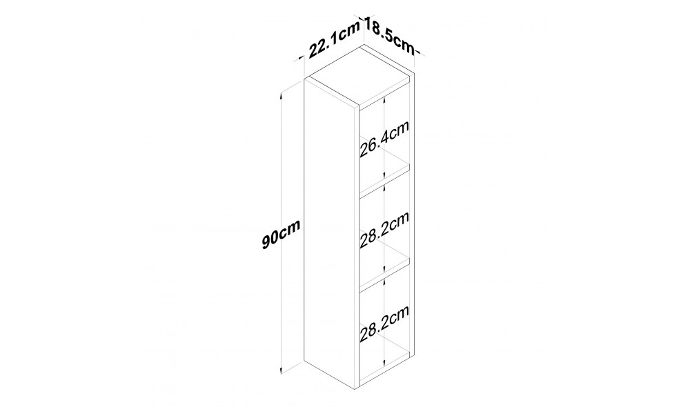 Raft de perete E3 - 2455 22 x 90 x 18 cm