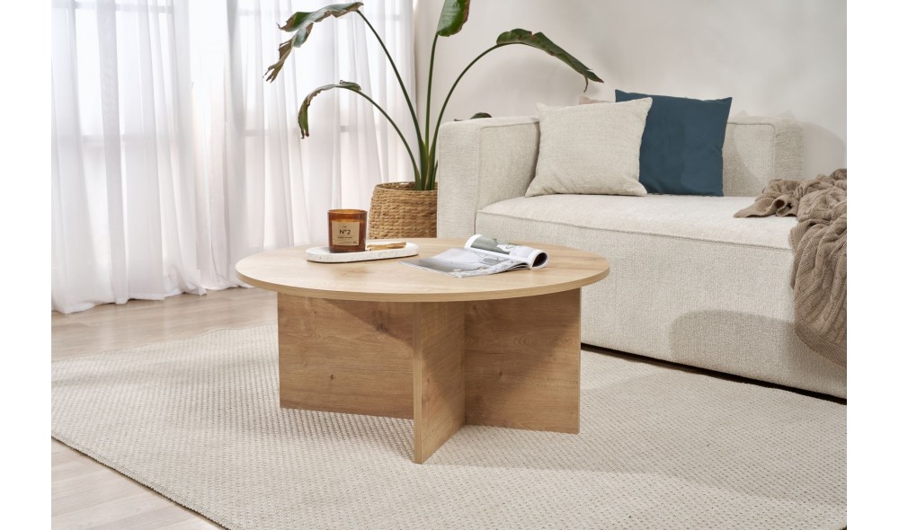 Masuta de cafea, Soleil - Sapphire Oak, 90 x 40 x 90 cm