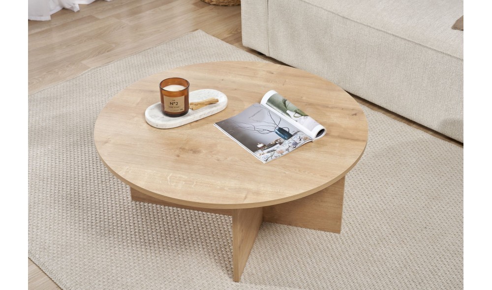 Masuta de cafea, Soleil - Sapphire Oak, 90 x 40 x 90 cm