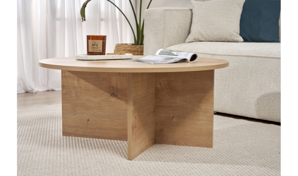 Masuta de cafea, Soleil - Sapphire Oak, 90 x 40 x 90 cm